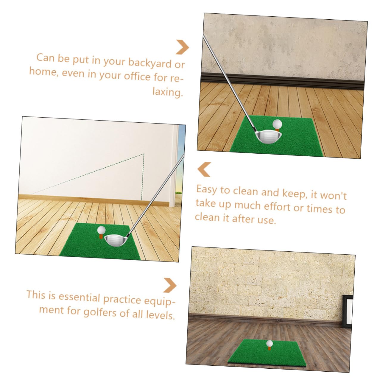 Toddmomy Grass Mat Golf Training Aid 30x30cm Golfs Hitting Mat Indoor Golfs Turf Mat Boys and Girls Practice Tool for Short Range Accuracy Improvement