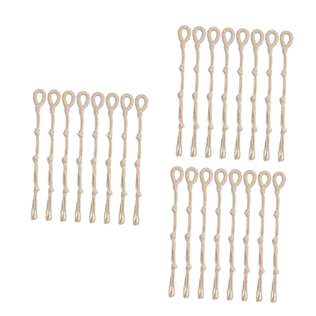 Abaodam 3 Ensembles Rallonge De Crochet pour Plante Jardinière Suspendue D'extérieur Jardinière Suspendue en Macramé Pendaison Usine Cintre Beige Coton 8 Pièces * 3