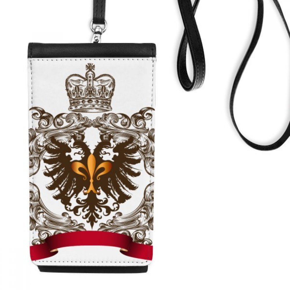 Sac téléphone en cuir Knights avec emblème d'aigle double - 4