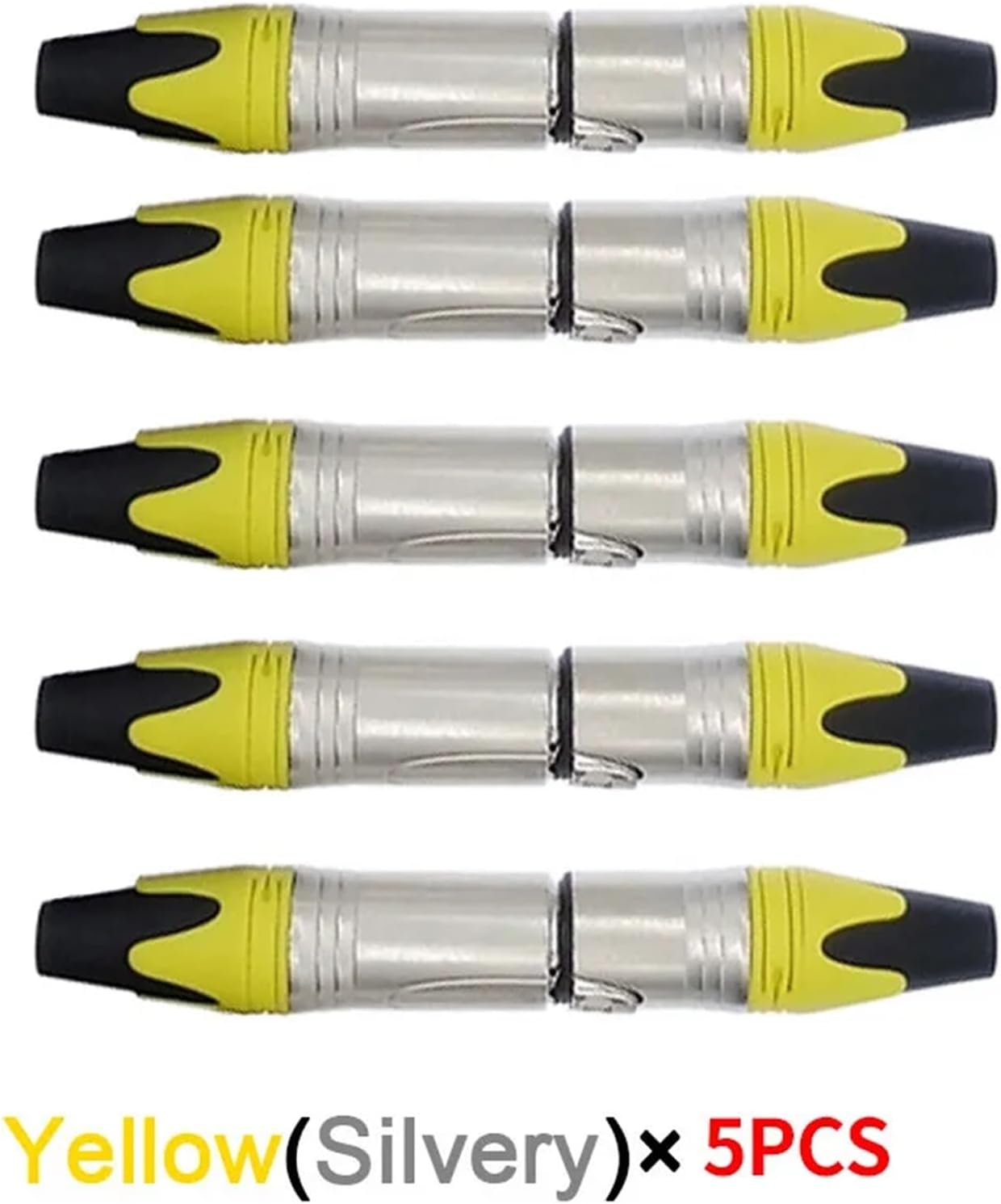 10Pcs XLR Connector Audio Plugs Microphone 3pin Speaker Male & Female Colour(Yellow-S)