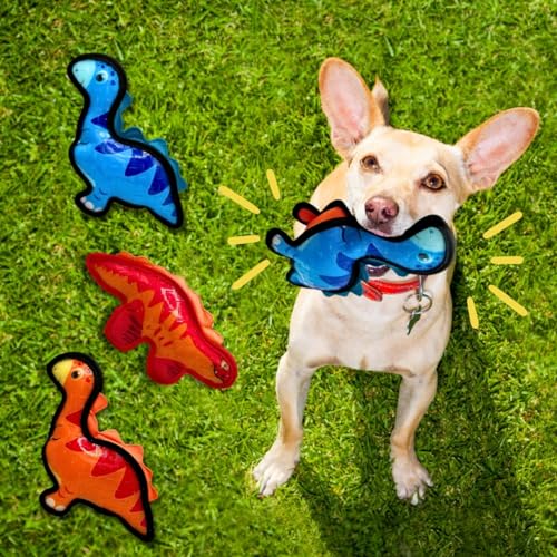 Juguete Squeaky Dinosaurio Mediano para Perros Azul miniatura 4