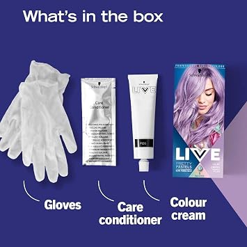 Schwarzkopf LIVE Pretty Pastels Purple Hair Dye, Pack of 3, Semi-Permanent Colour lasts up to 8 washes - P120 Lilac Crush
