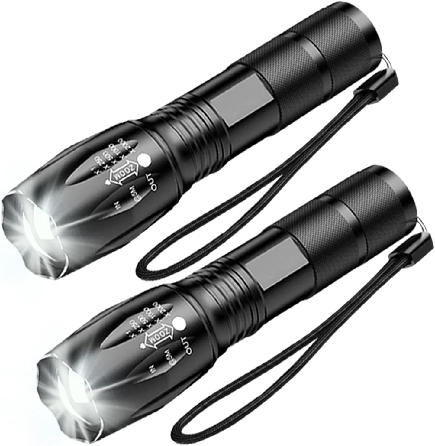 1/2/3 Pack ​LED Torch,Super Bright Flashlight,5 Modes Adjustable Focus, Waterproof Lightweight Mini Handheld Torch for Camping, Home, Emergency, Hiking, Outdoor (2 Pack)