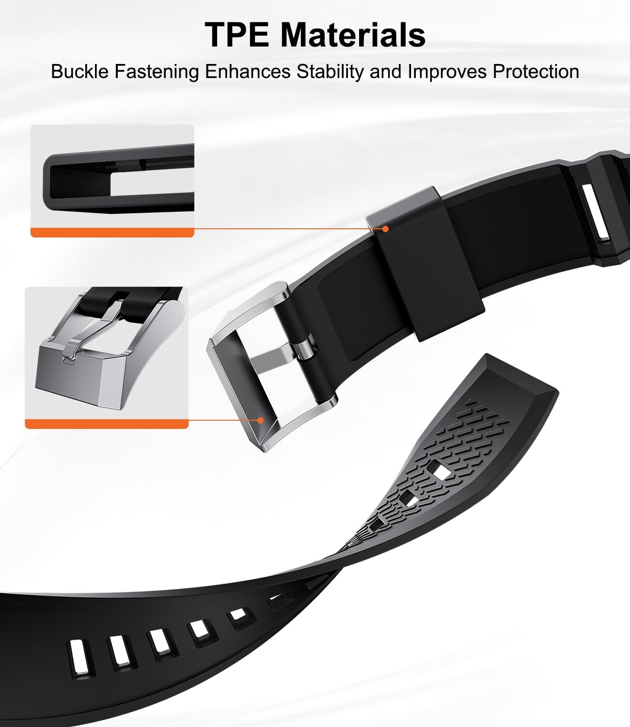 2025 Watch Band for Samsung Galaxy Watch 8 40mm Band with Case and Tempered Glass Screen Protector TPE Rugged Protective Replacement Cover for Men, Black - Image 4