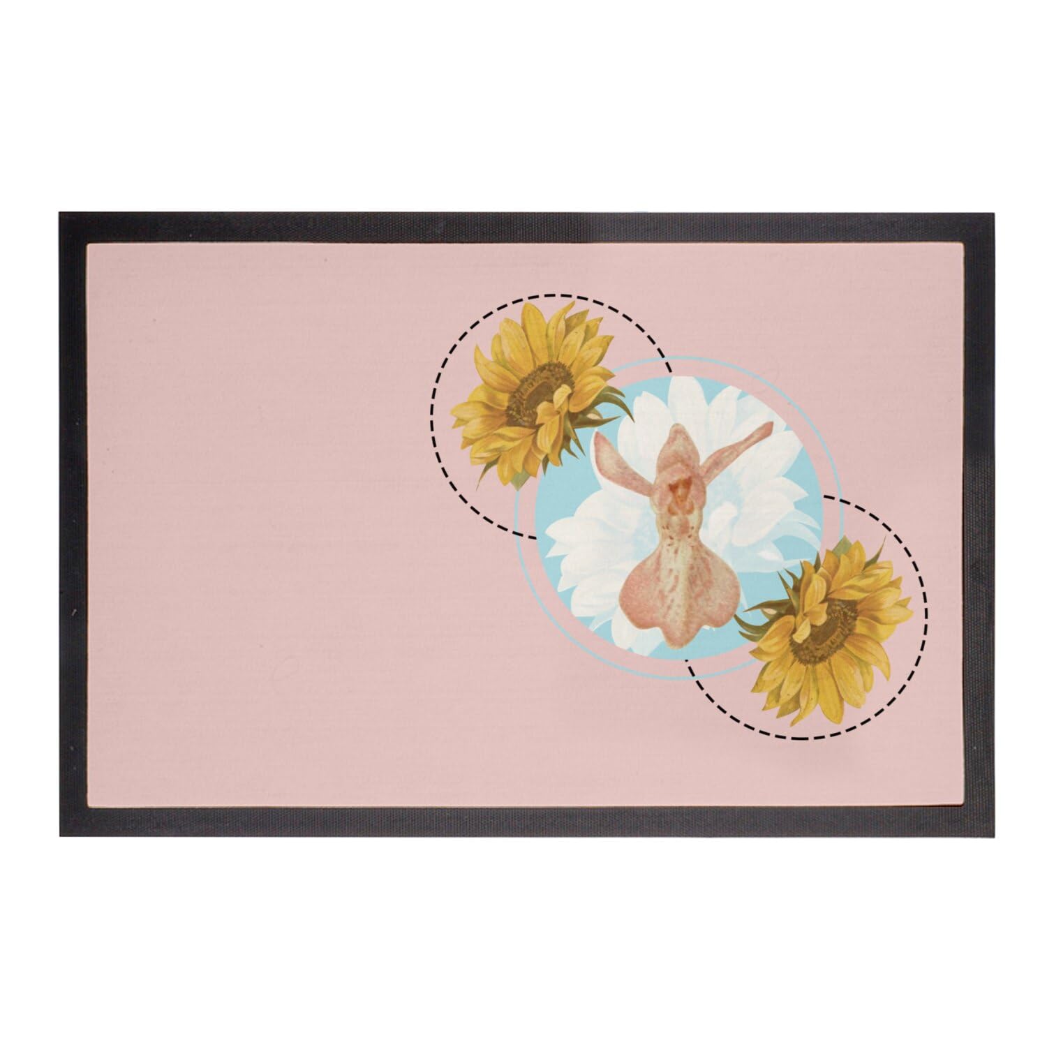 Paillasson rose fleuri pour sublimer l'entrée de votre appartement chaleureux