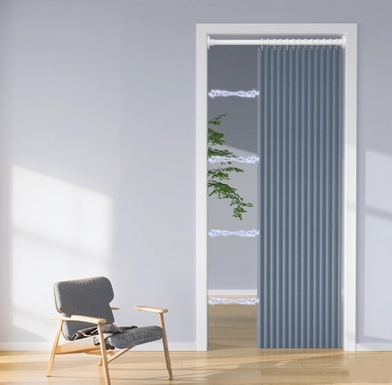 Porte magnétique facile à installer sans percer pour intimité