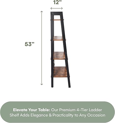 Miniatura 2 de Hallops Estantería de escalera de 4 niveles para dormitorio, estantería de pie de 53 pulgadas de alto, estante de metal para plantas, estantes de