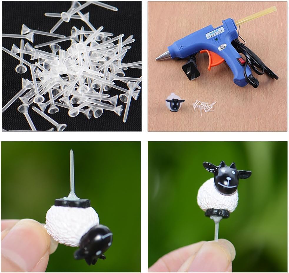 Zealor 100 PCS Mini Fairy Garden Accessories Kit Outdoor Mushroom Tiny Animal Miniatures Garden Figurines Landscape Ornaments for Bonsai Terrarium House Plant Party Decoration Supplies - image 4