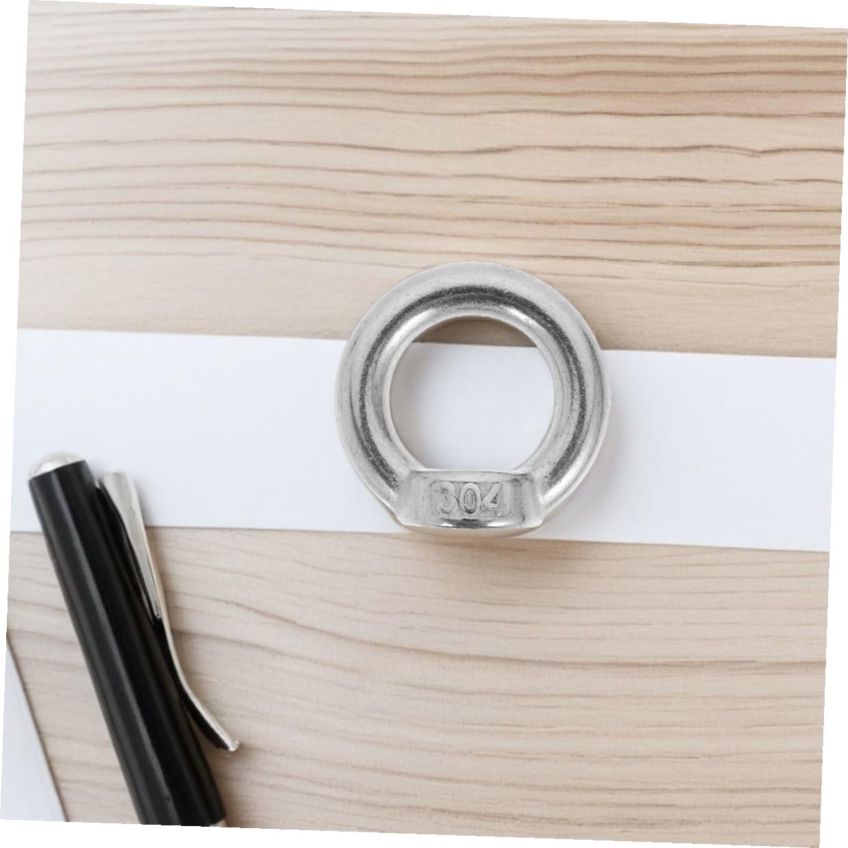 8pcs M8 Stainless Steel Lifting Eye Nuts, Ring Shaped Threaded Marine Grade Fasteners for Heavy Duty Machinery and Construction Applications