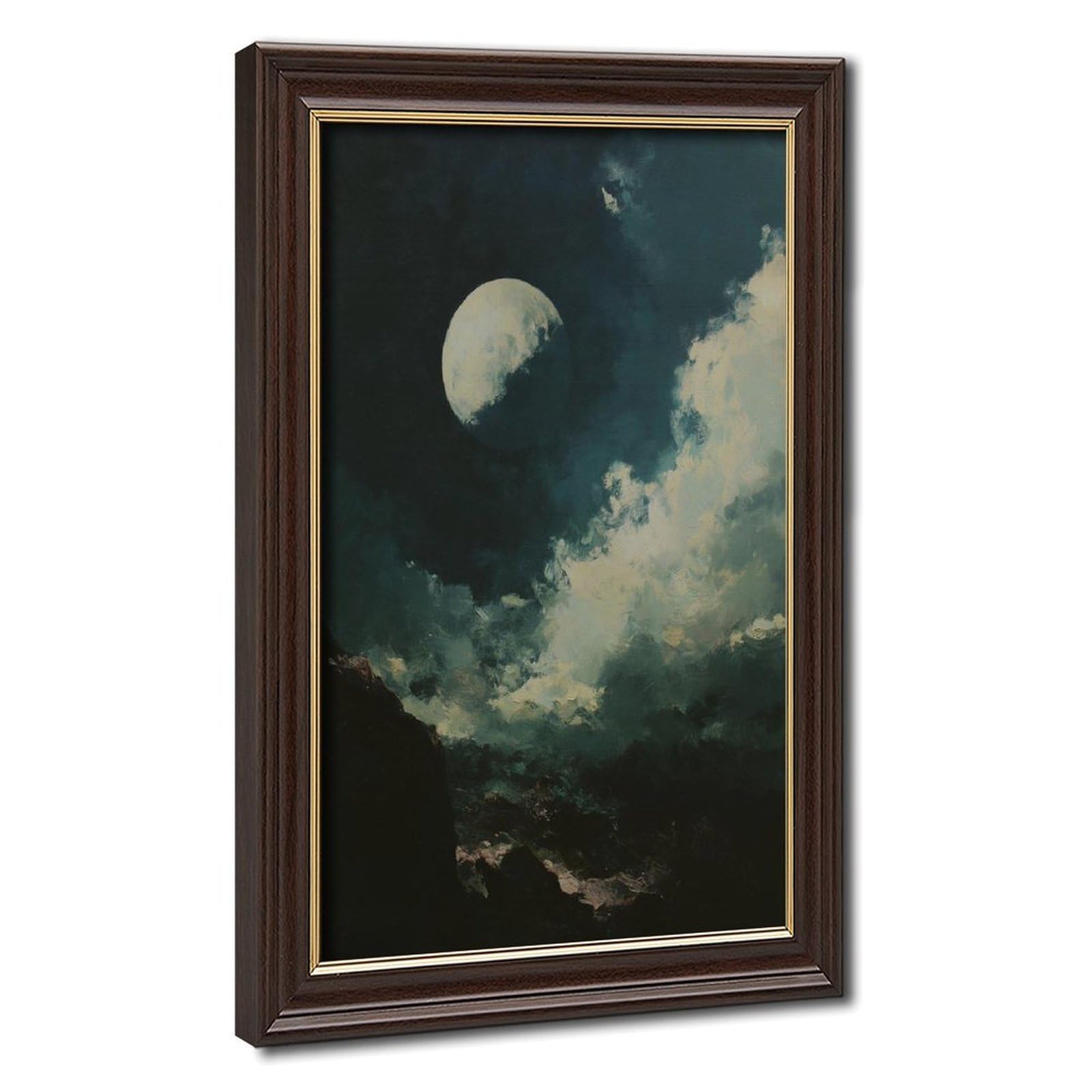 Bareronor Moon Landscape Canvas Poster Bedroom Decor Landscape Office Room Decor Gift 24" L X 36" W