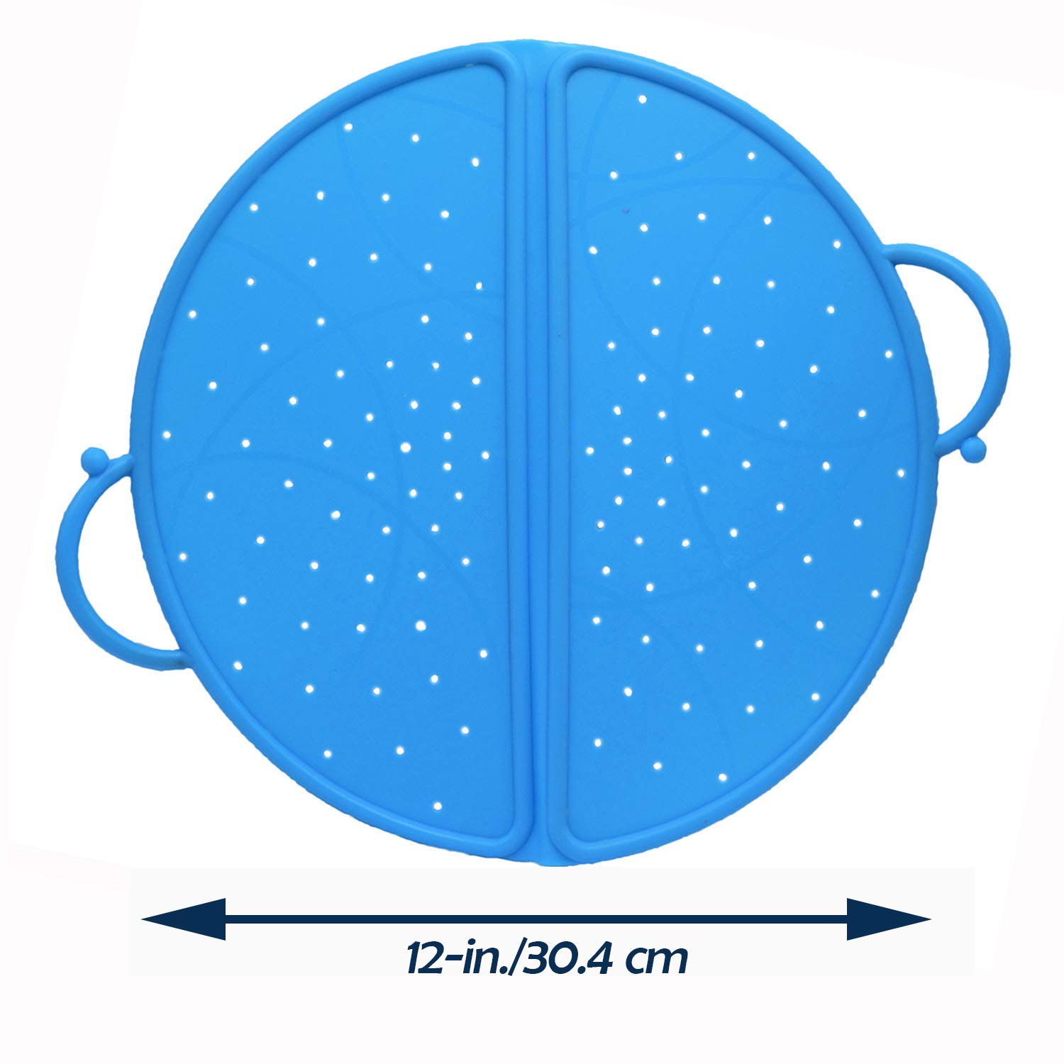 KeptNeat Foldable Splatter Silicone Guard Handle Screen Strain 12-inch, Blue