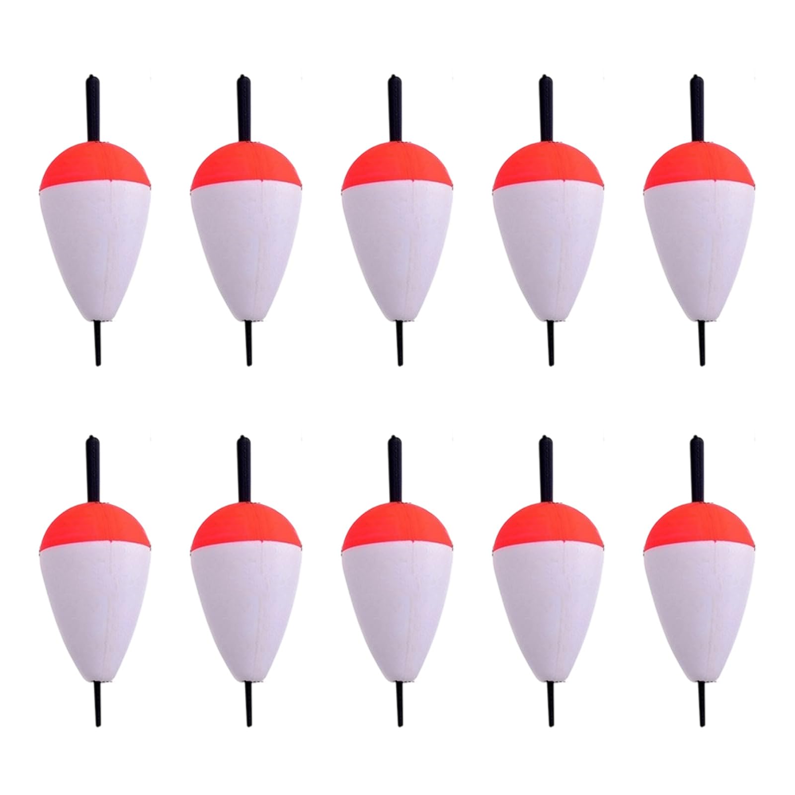 Zwwaazhf 15 Grams 10Pcs High Hardness Hard Foam Buoys Float Floating Buoys Red And White Foam Sea Fishing Bobber For Fishing Tackle Hard
