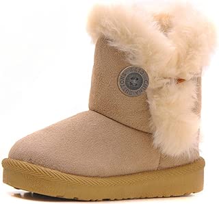 Baby's Girl's Boy's Cute Flat Shoes Bailey Button Winter Warm Snow Boots - coolthings.us