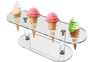 Ice Cream Cone Holder: 4 Hole Crystal Clear Acrylic Cone Display Stand...