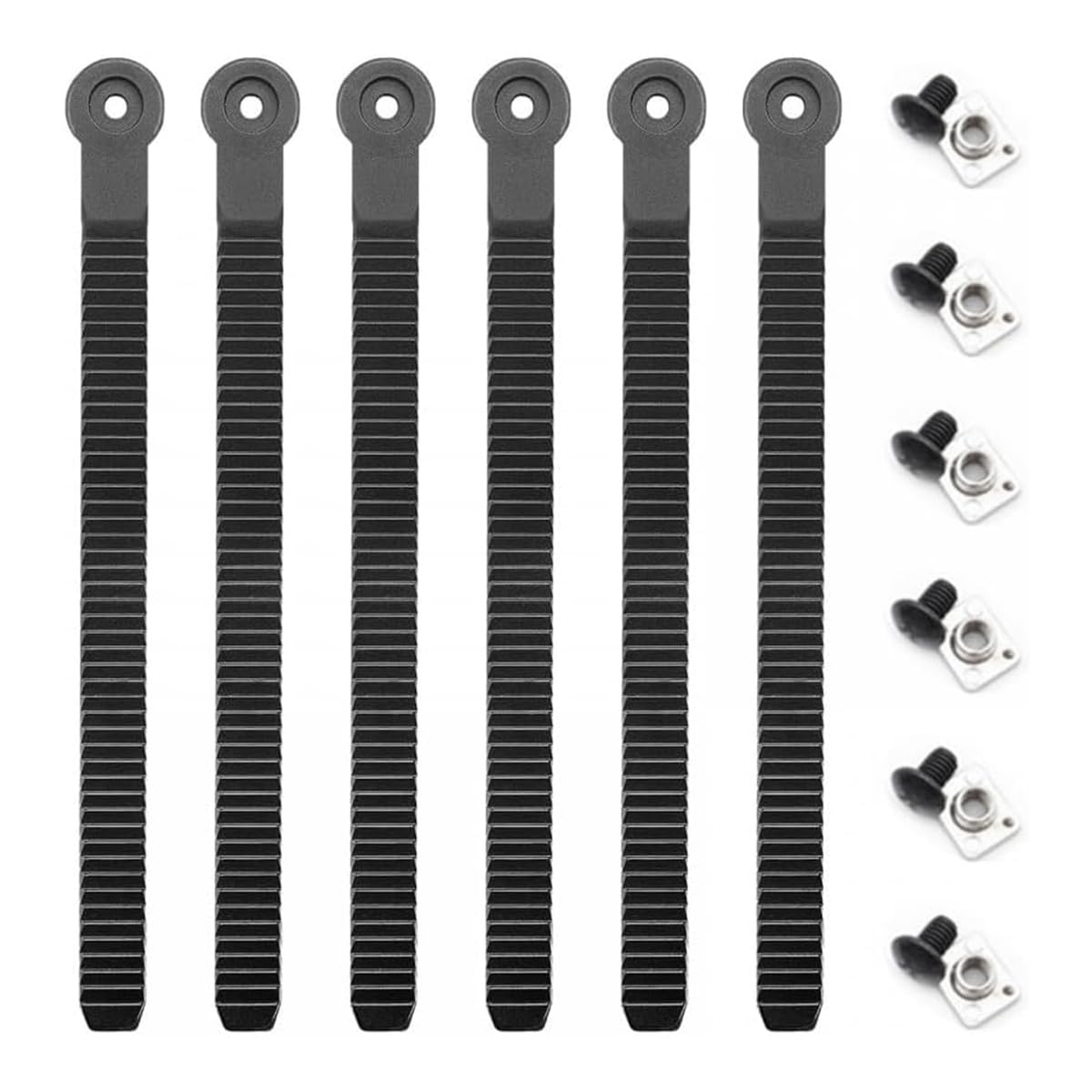Grimmstr 6PCS Snowboard Ankle Ladder Strap Snowboard Ladder Strap Binding Replacement with Screws, Black