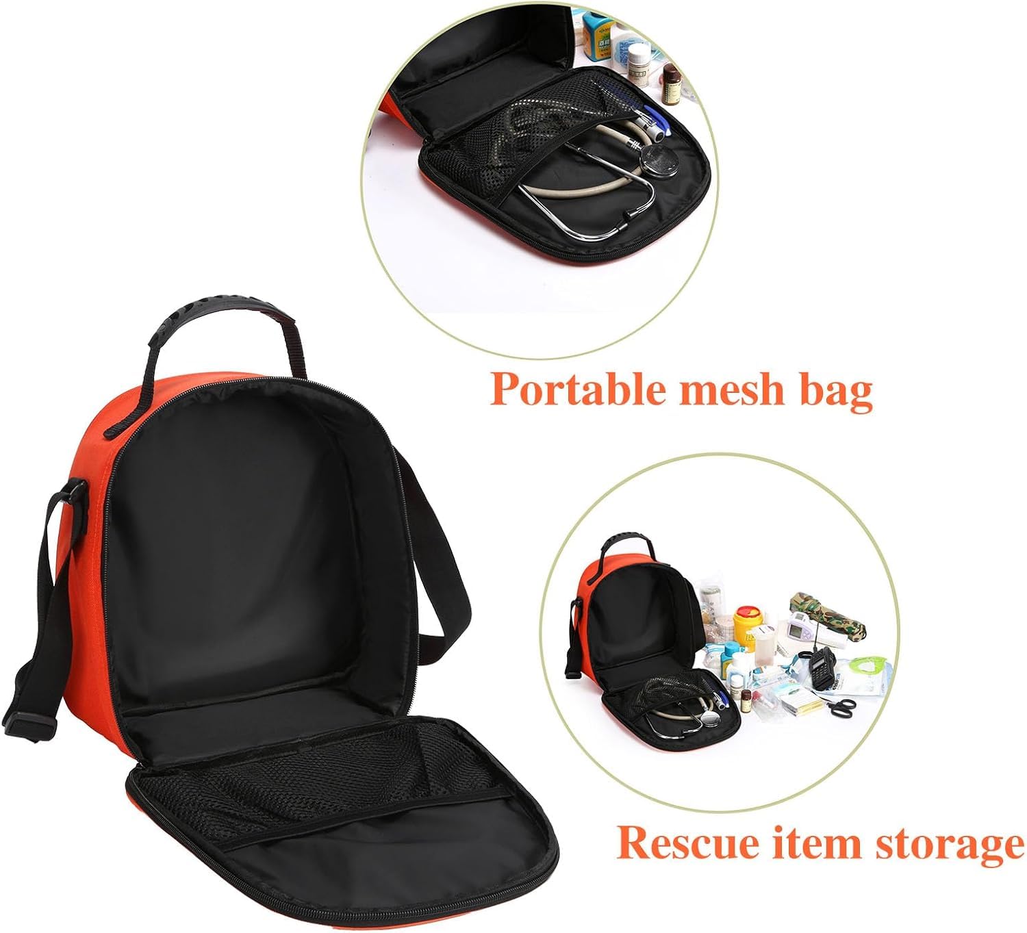 Borsa medica di primo soccorso, borsa professionale di primo soccorso, custodia protettiva per maschera completa, per casa e lavoro, adatta per infermieri, fisioterapisti, medici, kit di emergenza per