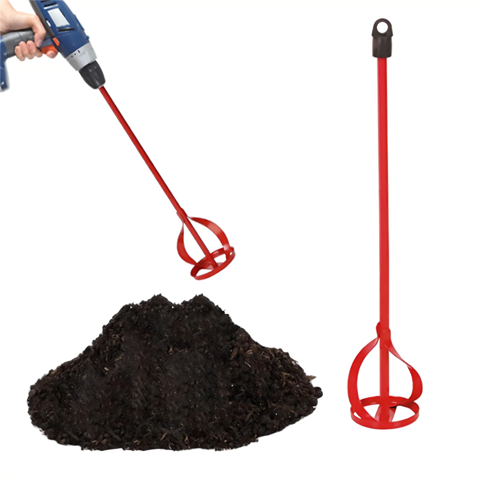 Compost Stirring Tool 2 Pack, Mud Mixer Attachment 15.7in, Compost Mud Turning Bar,Mud Turner and Mixing Tool for Outdoor Compost Bins for Slurry Compost Aerator Tool