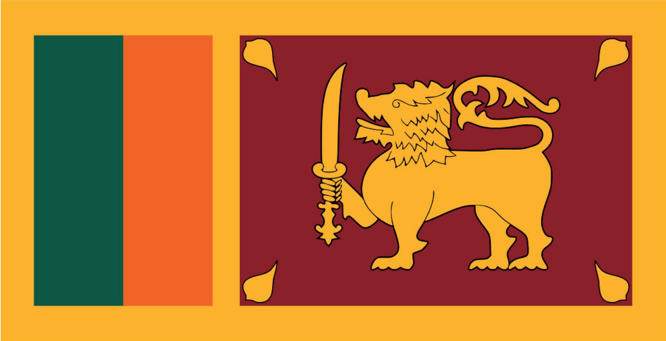 Drapeau du Sri Lanka résistant 120x80 cm couleurs officielles durables