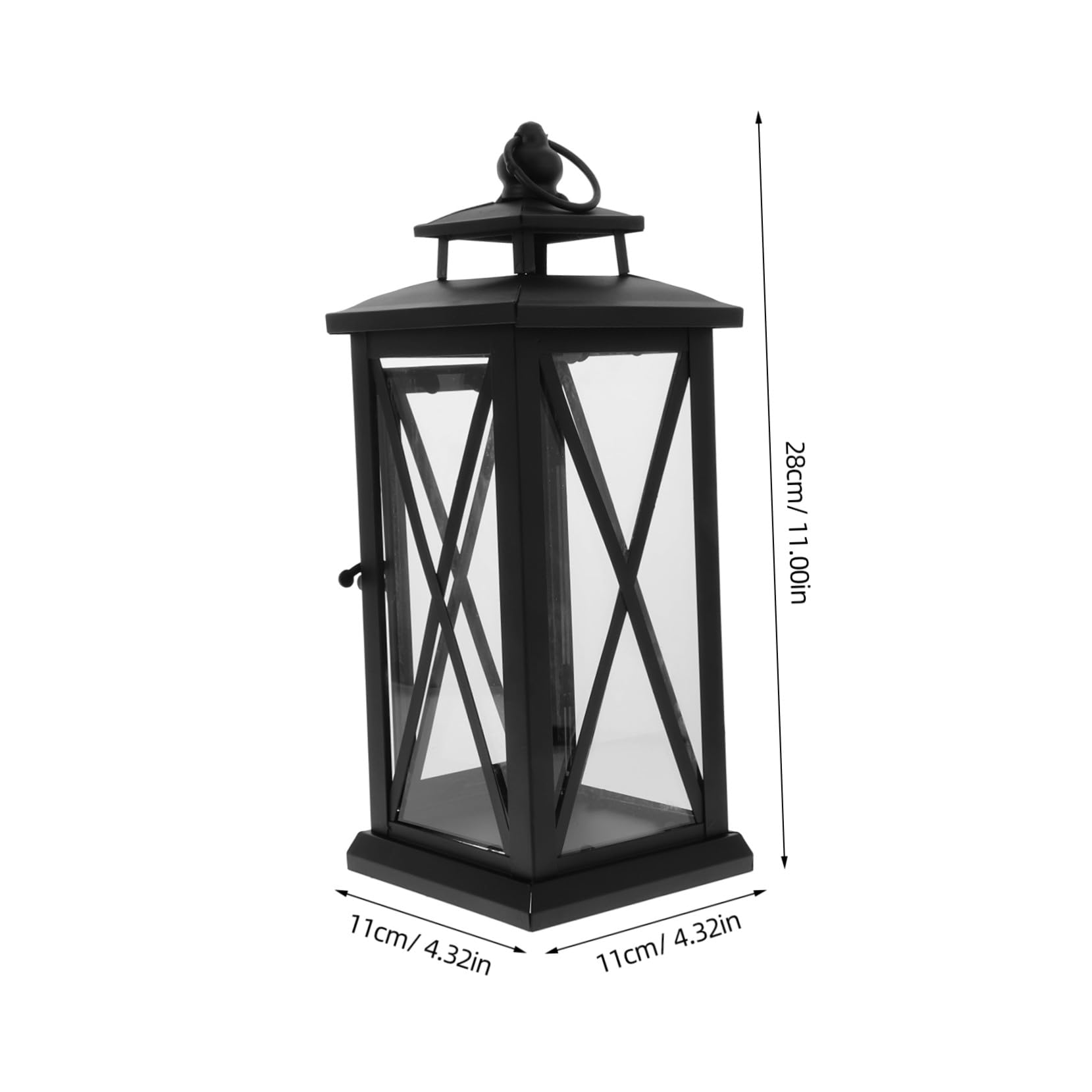 TOYANDONA Retro Eisen Kerzenhalter mit Windschutz Wetterfester Laternenstil Tragbar mit Griff für Outdoor-deko Hochzeitsfeiern Tischdeko Schwarz