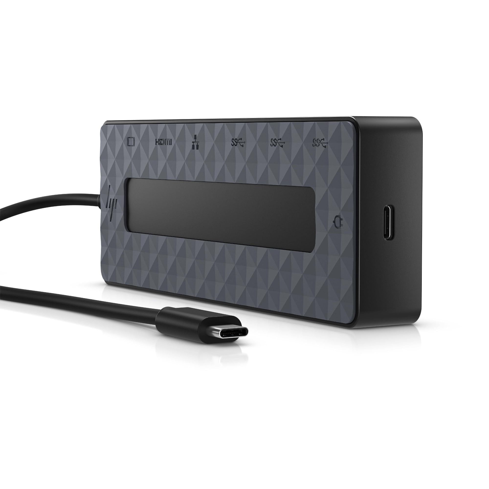 HP Hub Multi porta USB-C Universale, Compatibile con PC dotati di Porta USB-C, Power Delivery e DisplayPort, Nero