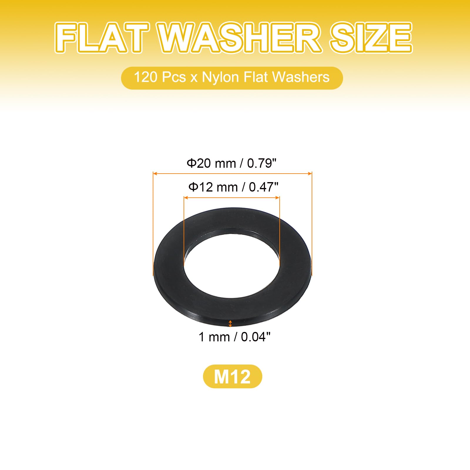 PATIKIL M12 Nylon Flat Washers - Image 2