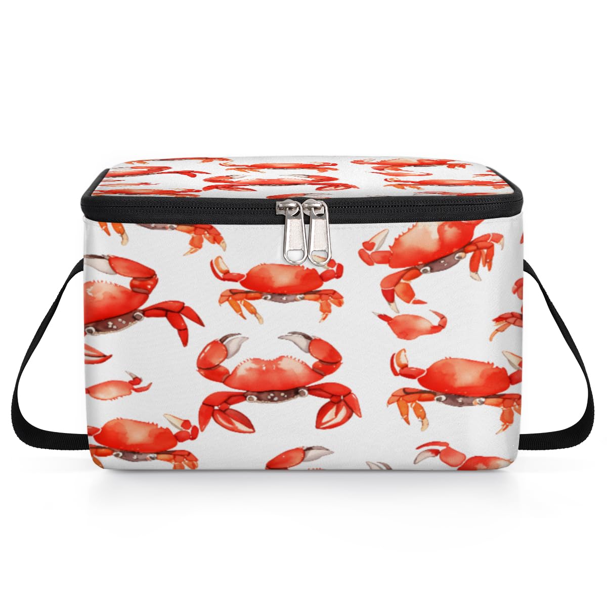 GzLeyigou Crab Ocean Lunch Bags for Women Men 9 Cans, Hot & Cold Food Delivery Bag Insulated Grocery Bag Insulated Lunch Box Crabs Cooler Bag for Office Work Picnic Beach