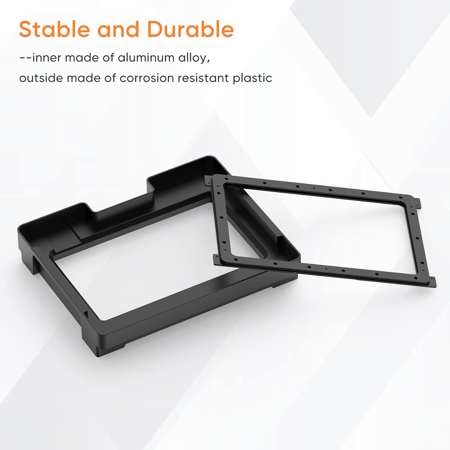 Disassembled Uniformation Resin Vat showing its aluminum alloy inner frame