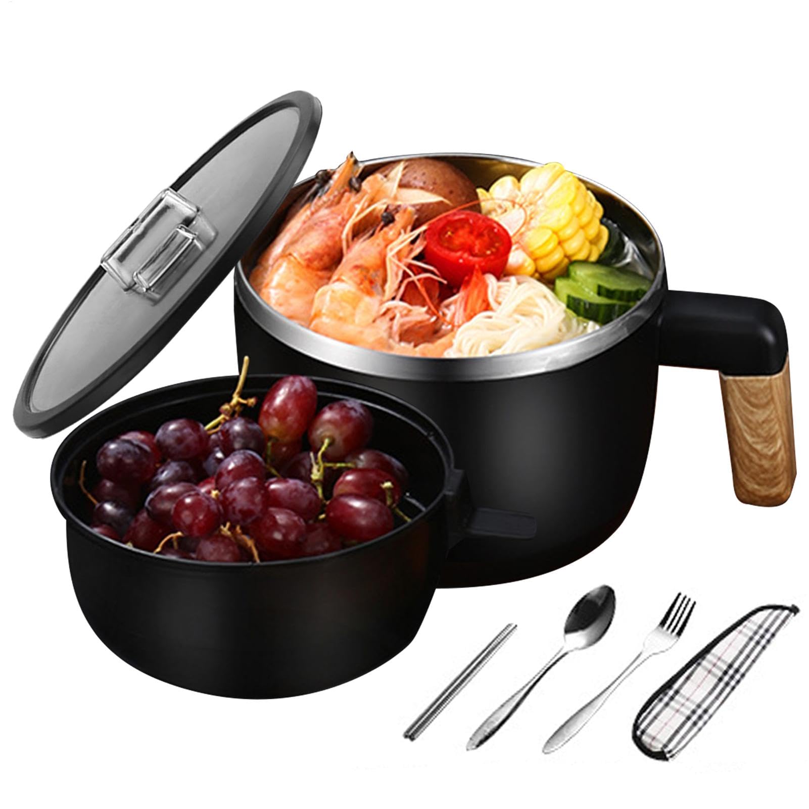 Grandes tasses à soupe micro-ondes en inox avec passoire intégrée