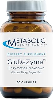 Metabolic Maintenance GluDaZyme - Digestive Enzymes to Support Gluten, Dairy, Carbohydrate + Protein Digestion - DPP-IV Blend with Lactase, Amylase, Lipase (60 Capsules)