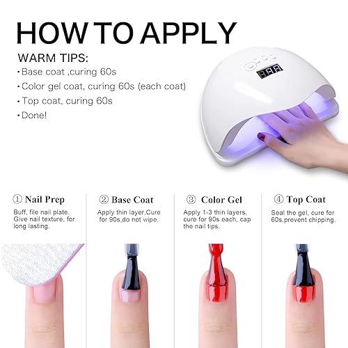 Miniatura 6 de Imtiti Esmalte de uñas en gel color marrón nude, esmalte de gel semipermanente UVLED para manicura francesa, 1 unidad de 0.5 onzas líquidas