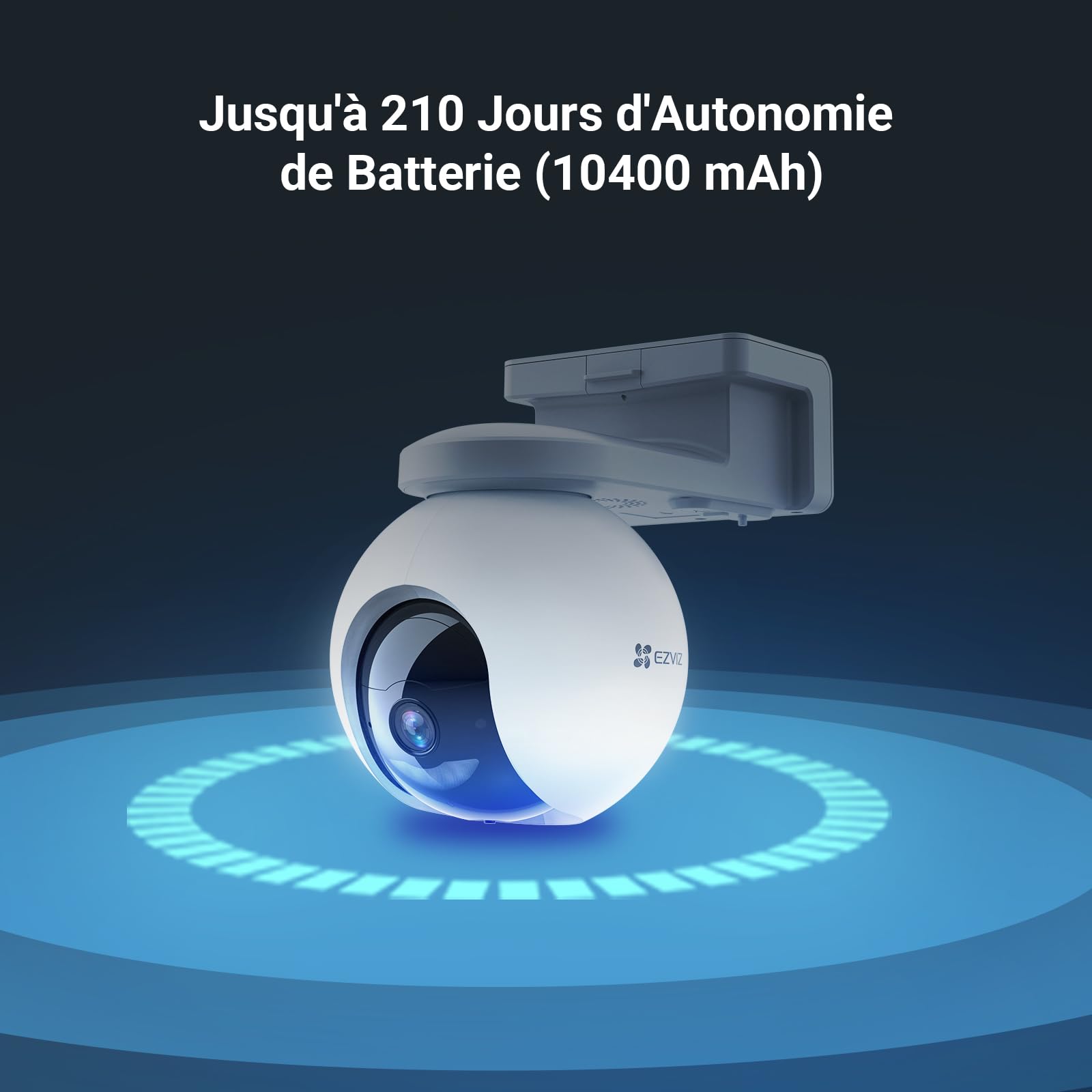 EZVIZ CB8 KIT 2K Caméra Surveillance WiFi Extérieure sans Fil, Solaire, Batterie 10400mAh, Suivi Intelligent, Détection de Personne, Vision Nocturne Couleur, Audio Bidirectionnel, Sirère, Type C