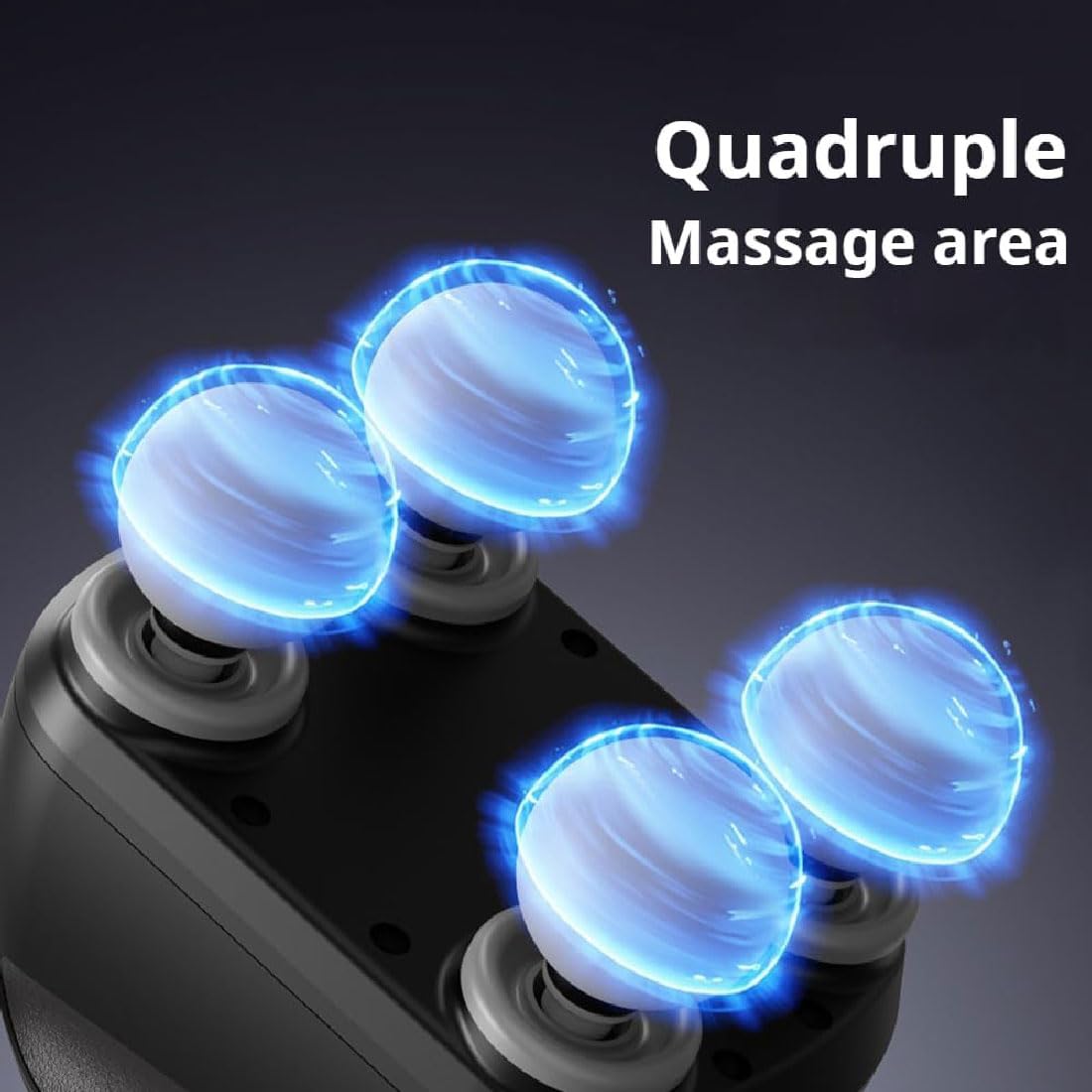 Chevaroo 4 Heads Massager, Chevaroo Horse Massager, 4-Kopf Massagepistole mit 12 Massageköpfen und 5 Geschwindigkeiten, Tragbar Wiederaufladbar Tiefenmassagegerät für Muskel Entspannung (Weiß)