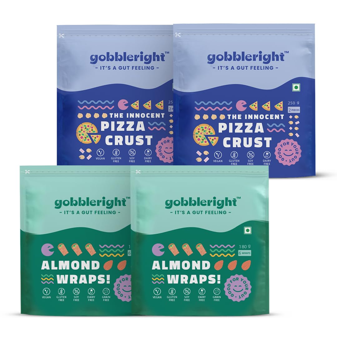 See full amazon price history chart for gobbleright Gluten Free Wraps Combo Pack, Almond Wraps & The Innocent Pizza Crust Gluten Free, Vegan, SOYA Free, Grain Free, Dairy Free - Pack of 4 (Each 2) gobbleright Gluten Free Wraps Combo Pack, Almond Wraps & The Innocent Pizza Crust Gluten Free, Vegan, SOYA Free, Grain Free, Dairy Free - Pack of 4 (Each 2) (B0D35QQ8CH) Amazon Price History, Amazon Price Tracker