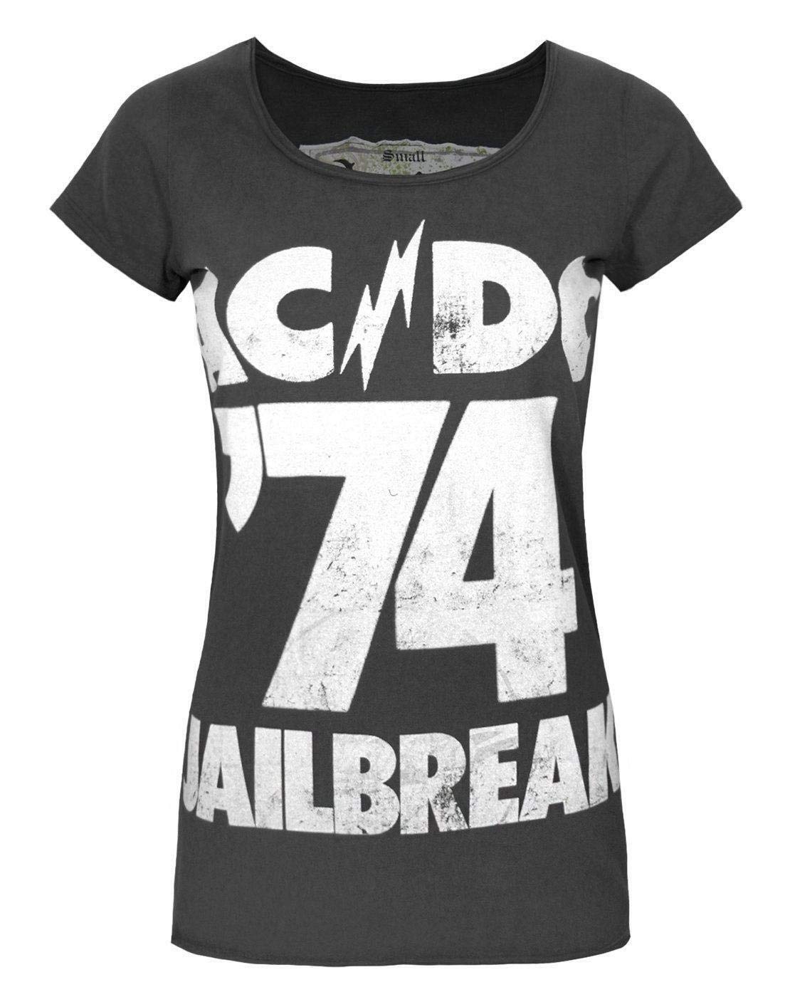 Amplified Women's Charcoal Ac/Dc Comics Jailbreak '74 T-Shirt
