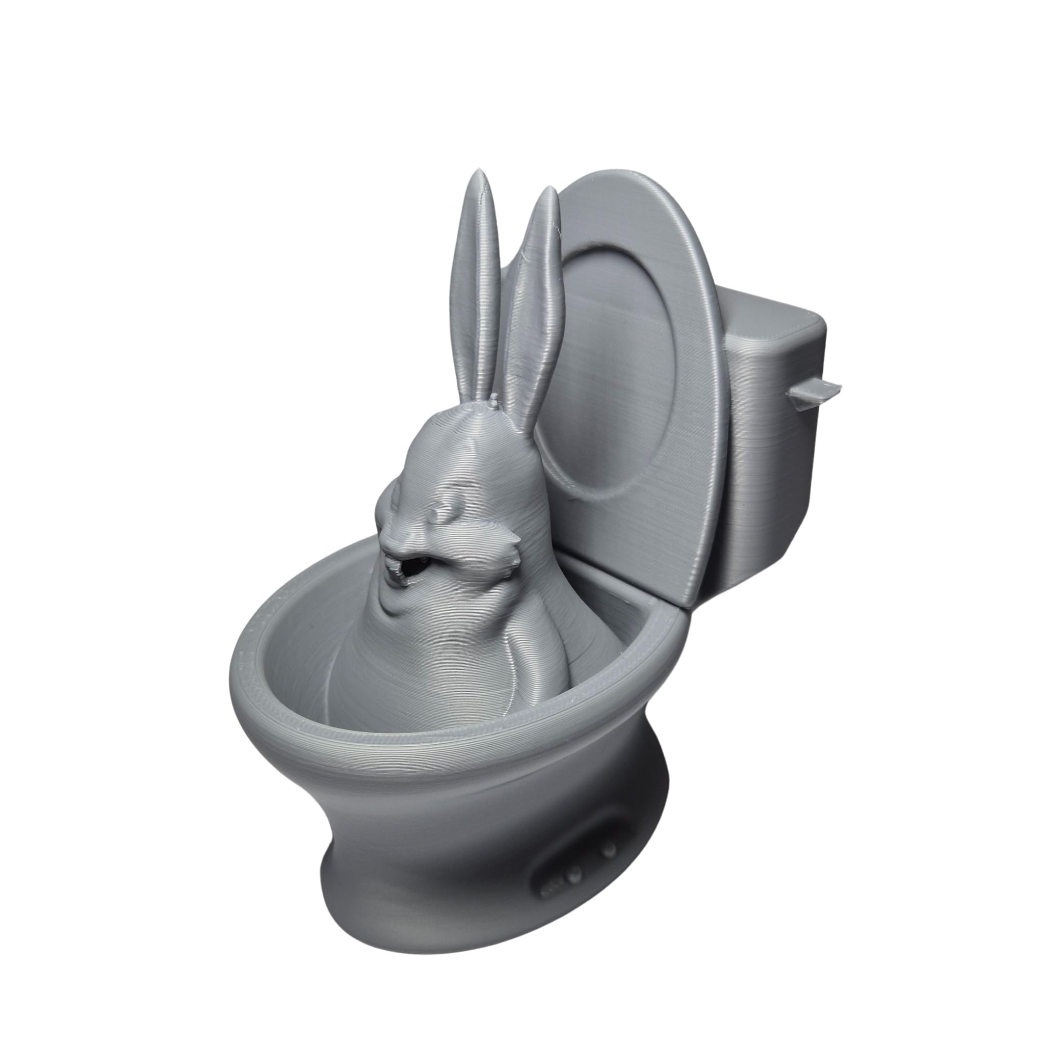 3dByEma - Skibidi Toilet And Big Chungus Plush Set, Adorable Figurine Collectibles, Fun Gifts for Gamers And Cartoon Lovers - Grey