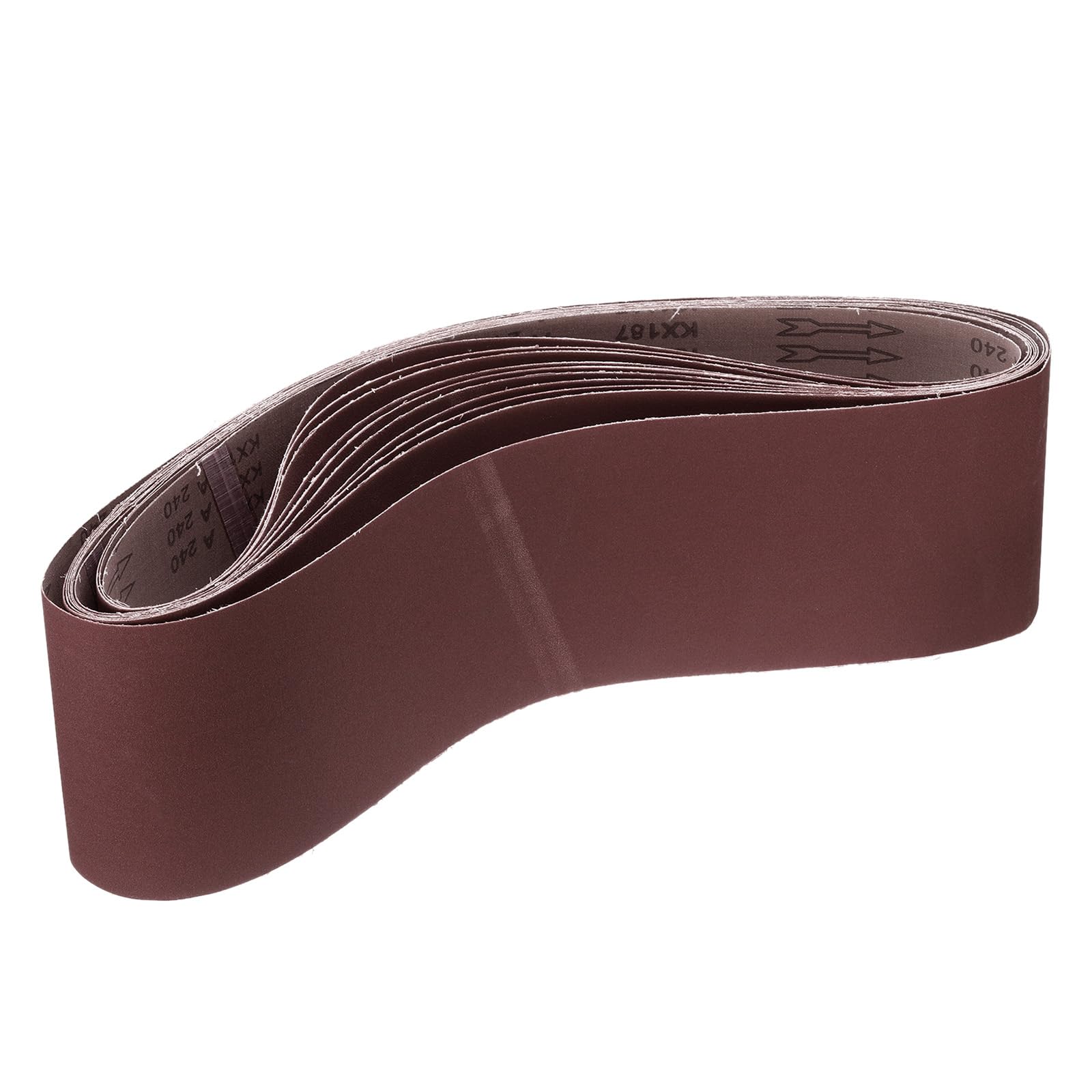 QUARKZMAN 10 Piezas Bandas de Lija de Óxido de Aluminio de Grano 240, 6" x 48", para Lijadora de Banda Y Disco