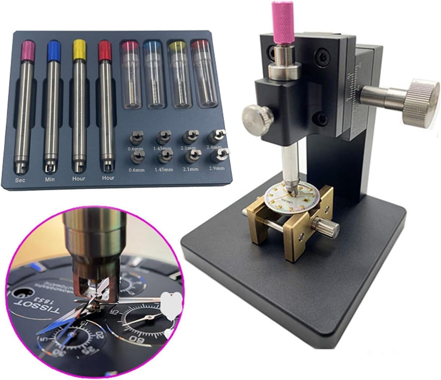 Watch Repair Tools & Kits Watch Second Hand Remover Tool Watch Hand Setting and Fitting Press Holder Support Fit for Bergeon Fit for Horotec(Holder)