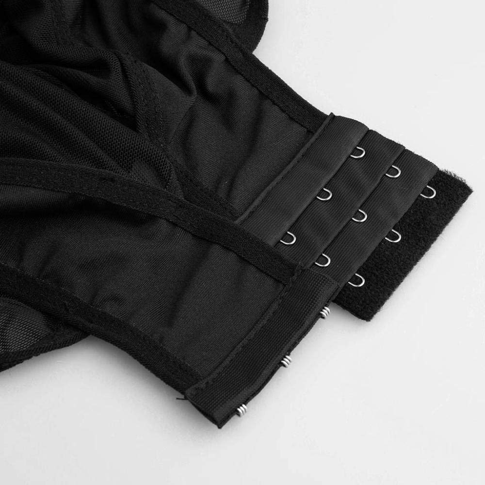 Lencería Sexy Ropa Interior Sexy de Encaje Transparente para Mujer Ropa Interior de bebé Disfraces de corsé (Negro XXL)