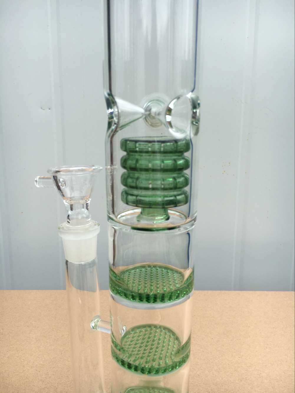 2016 grün Glas Bong Best Percolator Öl Rigs 3 Wabe und Birdcage Erzeugung Trad. Wasserpfeifen 18,8 mm Gelenk Recycler Glas Wasser Rohre