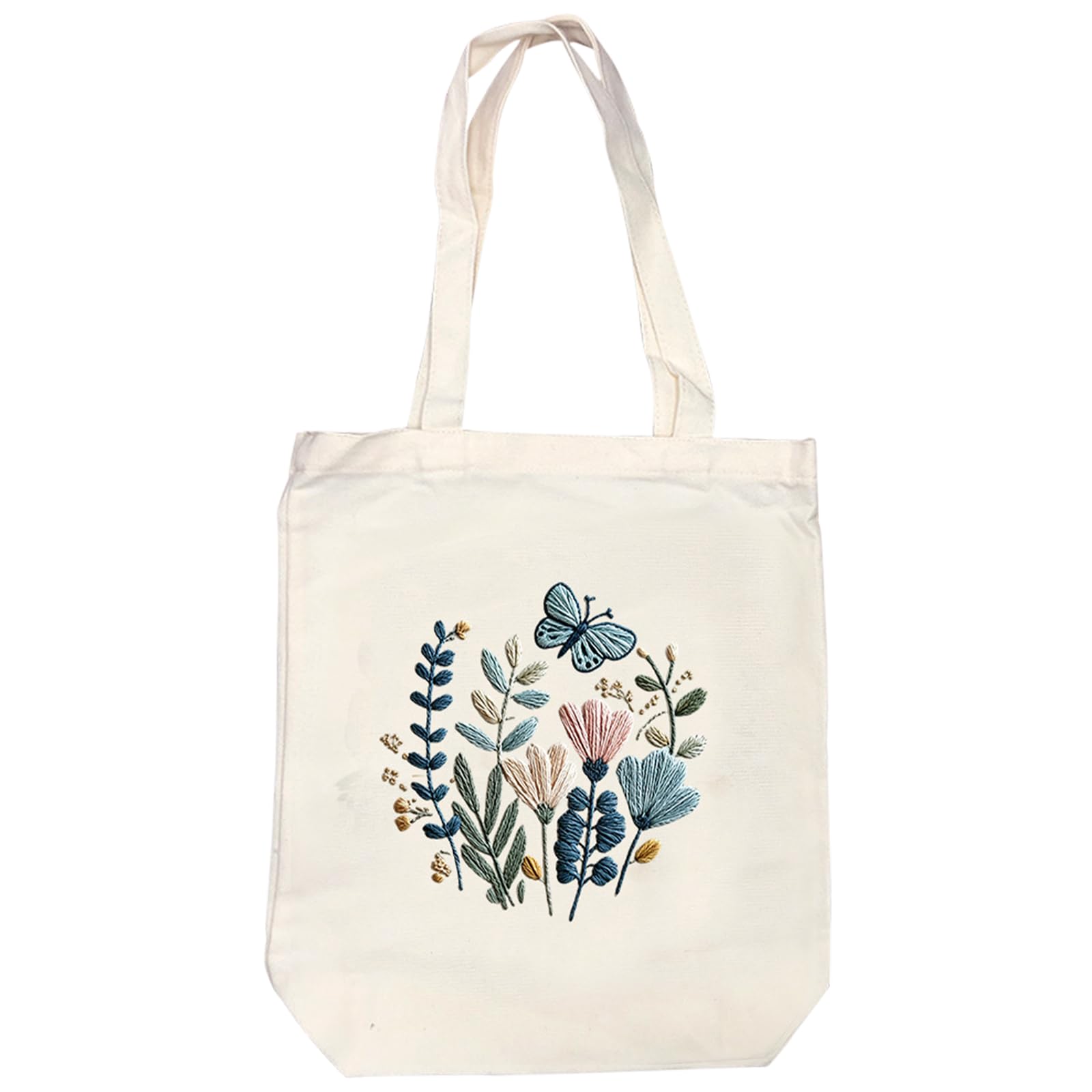 Embroidery Canvas Tote Bag, DIY Needlework Embroidery Craft Kit with Hoop