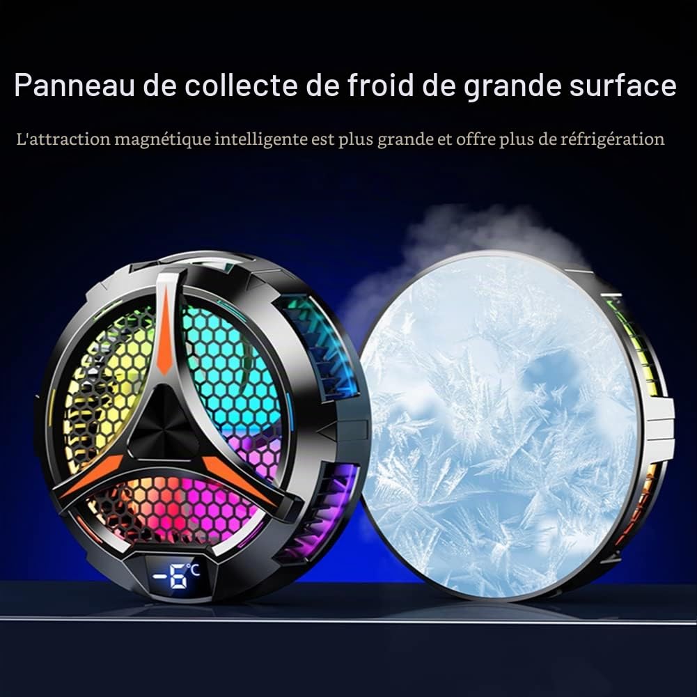 X42 Refroidisseur de tablette, refroidisseur de tablette, éclairage RVB, 10 cm, refroidisseur magnétique à semi-conducteur, ventilateur pour tablette
