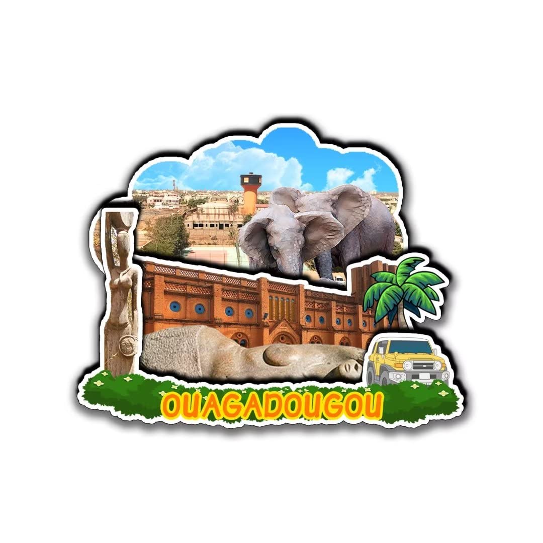 Ouagadougou Burkina Faso Refrigerator Magnets 3D Wood Products Friction Resistant Travel Souvenirs Home and Kitchen Decor-1120