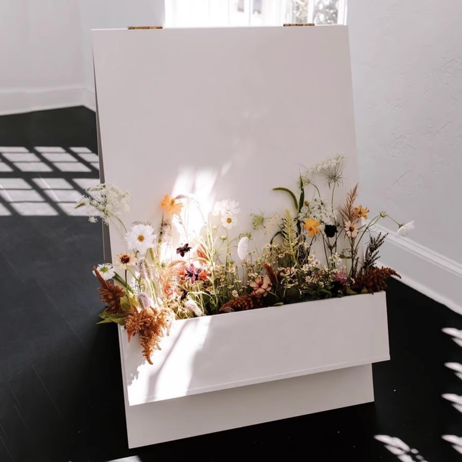 Cartel de bienvenida en blanco para eventos, plegable, independiente, para boda, entrada, caja floral, para recepción de boda, despedida de soltera, fiesta