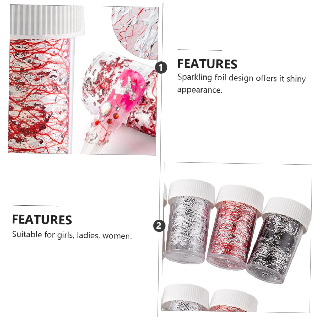 CALLARON 3 Set Adesivi Per Unghie Colorati Decorazioni Nail Art Impermeabili Per Manicure Per Personale 10 Pezzi * 3