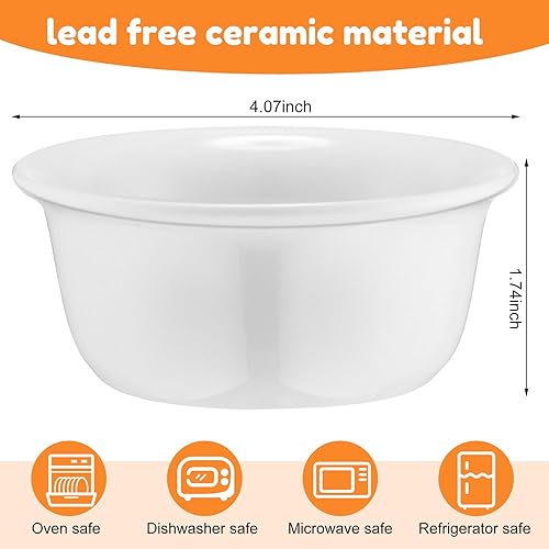 Miniatura 2 de Fabbay Juego de 8 calentadores de mantequilla de cerámica para mariscos con 32 velas para fundir fondue de queso y chocolate, aptos para