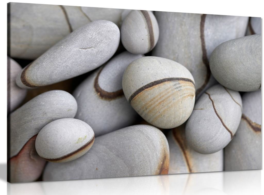 Panther Print Stone Pebbles Canvas Wall Art Picture Print (36X24in)