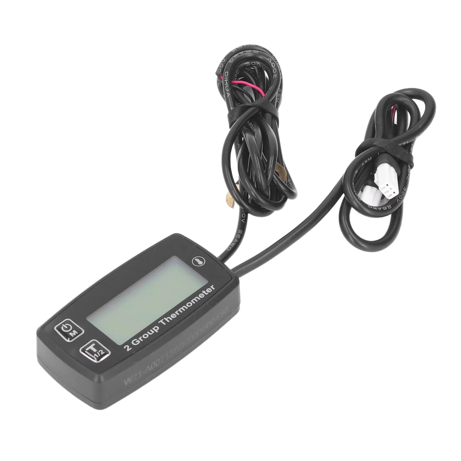 Indicatore Temperatura Motore, Termometro LCD a Doppio Canale Display Digitale Misuratore Temperatura Motore IP67 Termometro Retroilluminato Verde Impermeabile per Moto Barca ATV