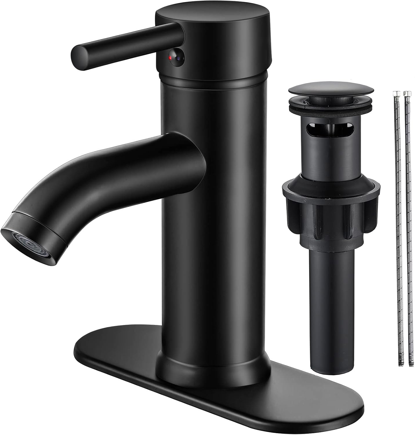 Black Bathroom Faucet Single Hole Bathroom Sink Faucet Matte Black