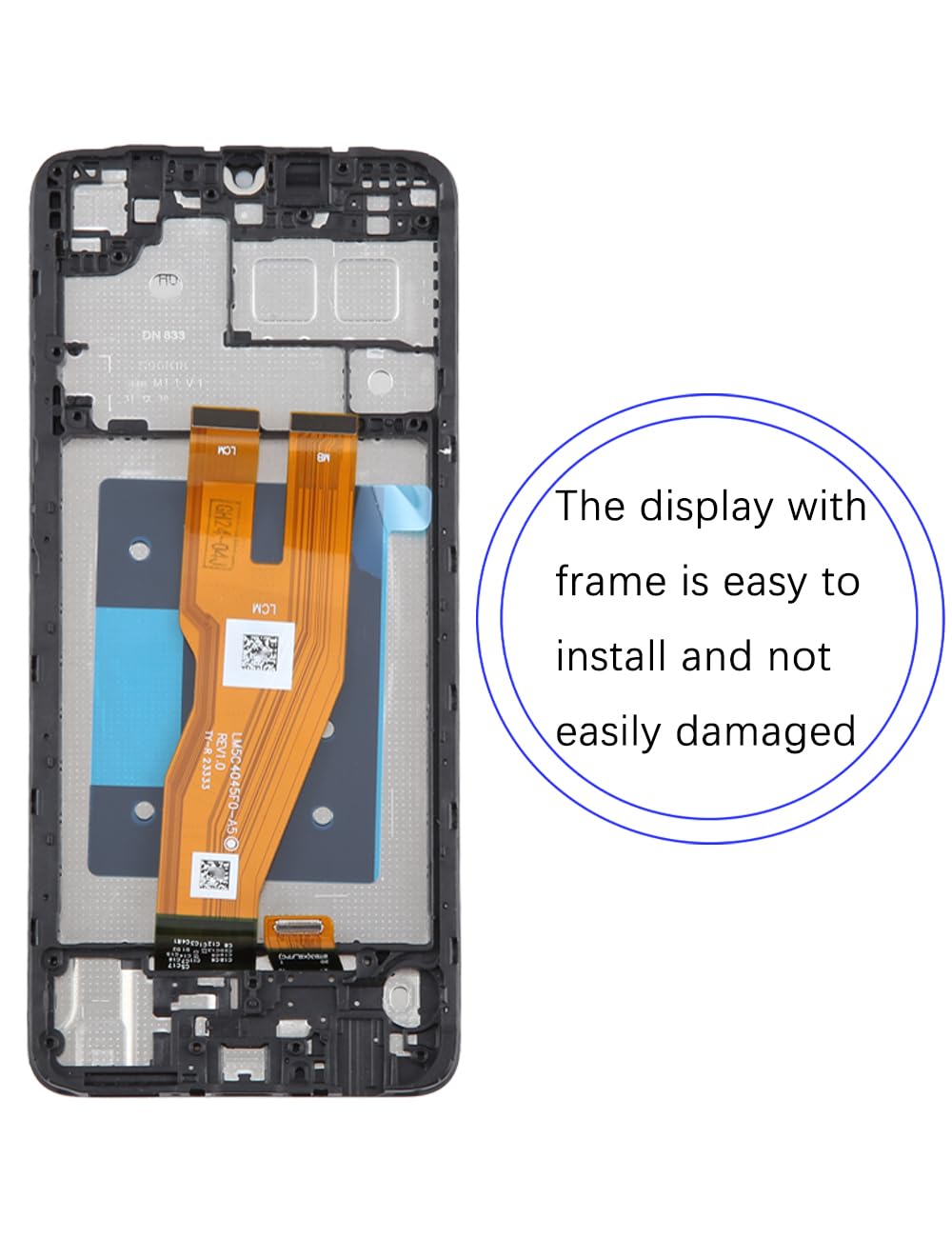 Schermo LCD di ricambio per Samsung Galaxy A05, schermo display A055F A055M touch digitizer assembly kit di riparazione (nero con cornice)