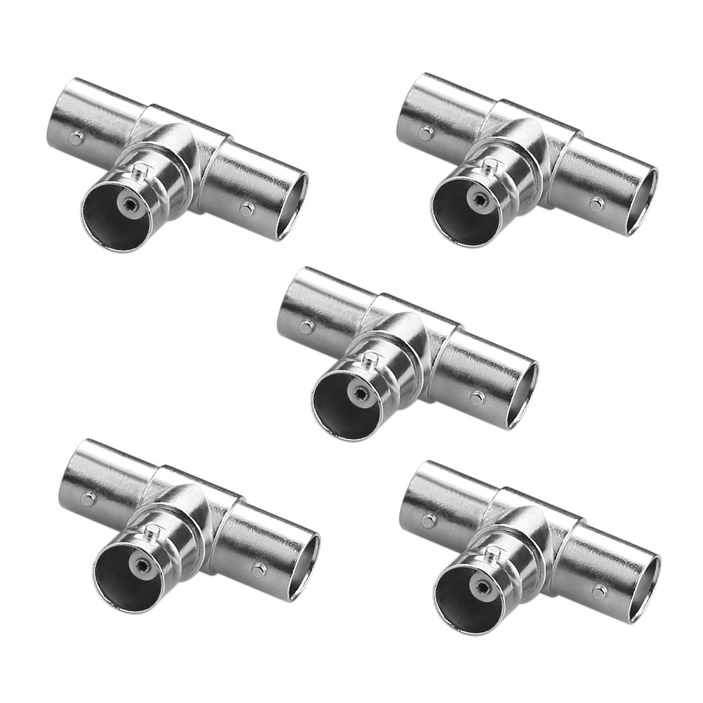 SIENOC 5x BNCT Triple Female Connector 3x Female for Coaxial Cable